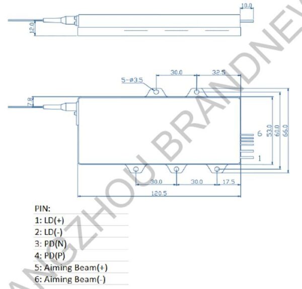 150W 808nm Fiber Coupled Diode Laser with Aiming Beam PD ...