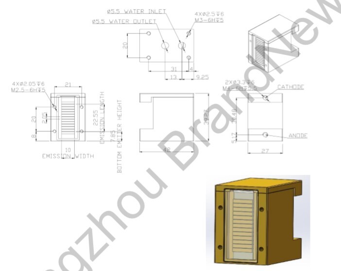 600W 808nm 12 Bar Water Cooled Vertical Stack Diode Laser — изображение 2